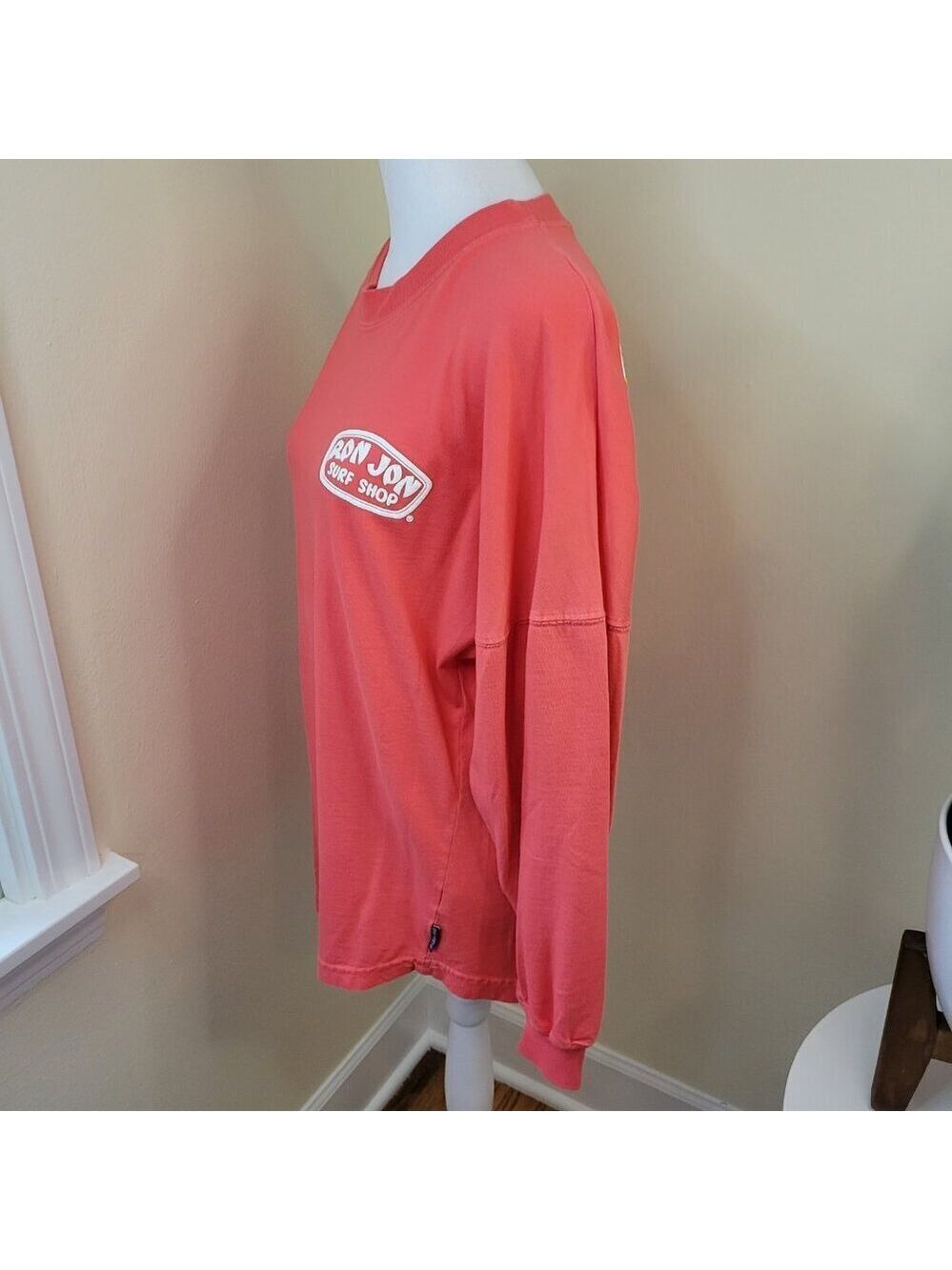 Ron Jon Surf Shop Heavy Weight Long Sleeve T-Shirt Coral Orange W/ Logo Size XS - Picture 2 of 16